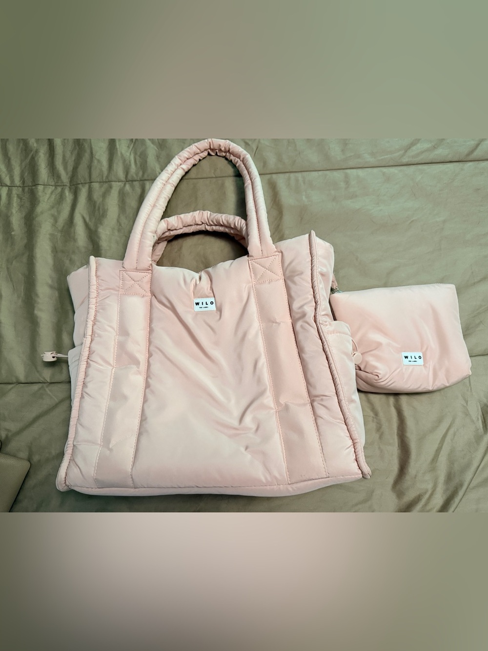 Wilo Soft Pink Puffer Tote Bag for Women - Picture 1 of 4